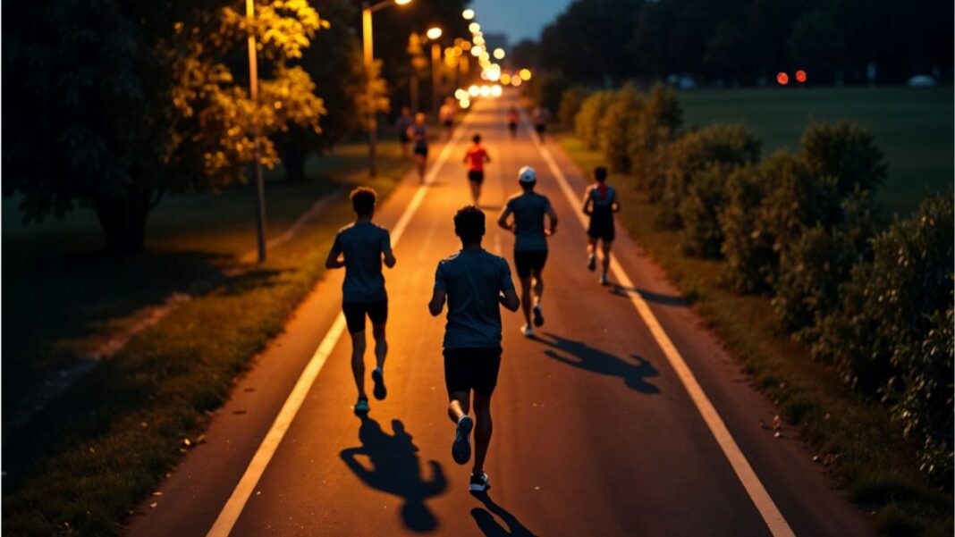 corrida noturna - parque